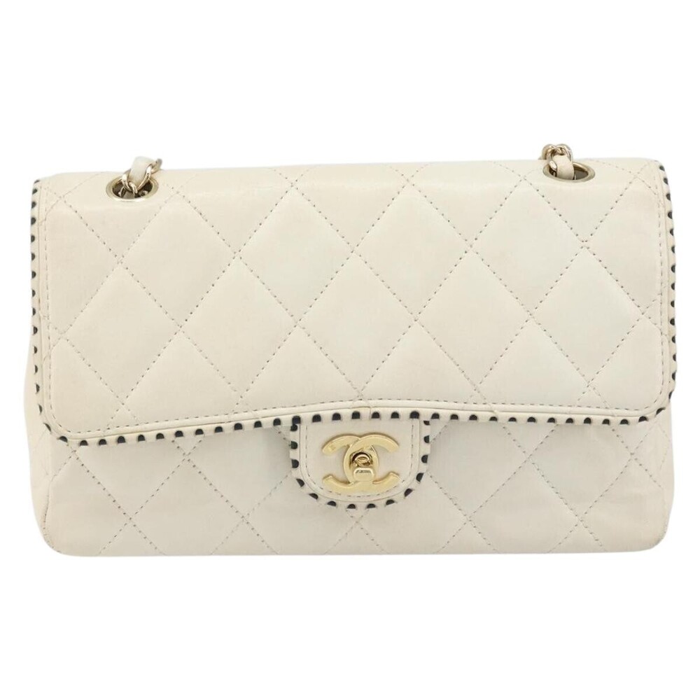 Chanel Vintage Punched Edge Classic Single Flap Quilted Lambskin Medium